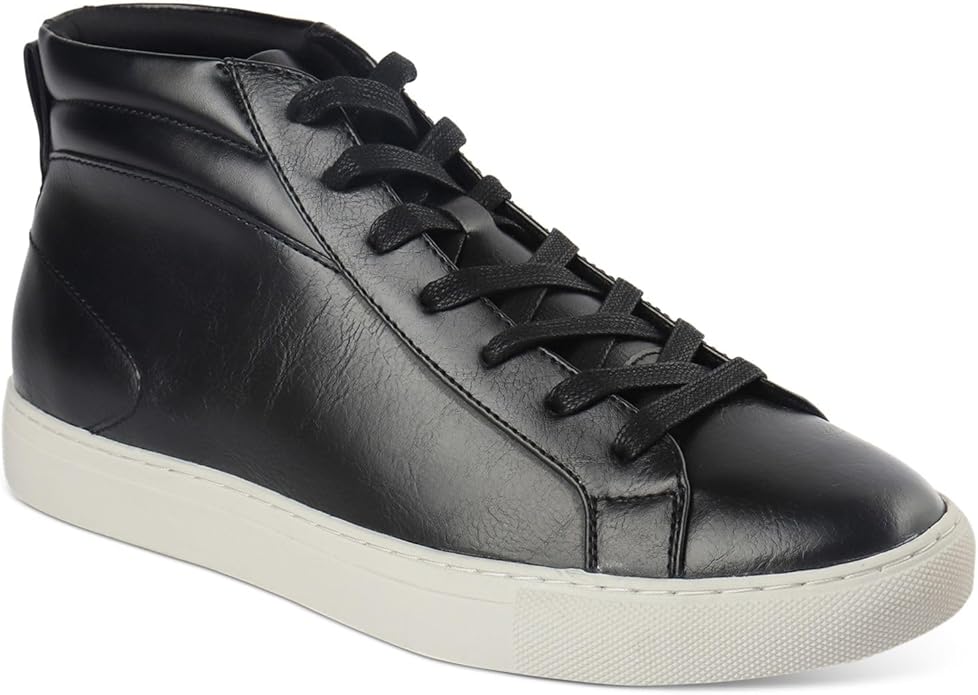 Alfani Mens Black Pull Tab Cushioned Jensen Round Toe Platform Lace-Up Sneakers Shoes