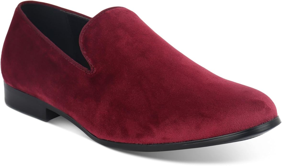 Alfani Mens Burgundy Padded Zion Round Toe Slip On Loafers Shoes