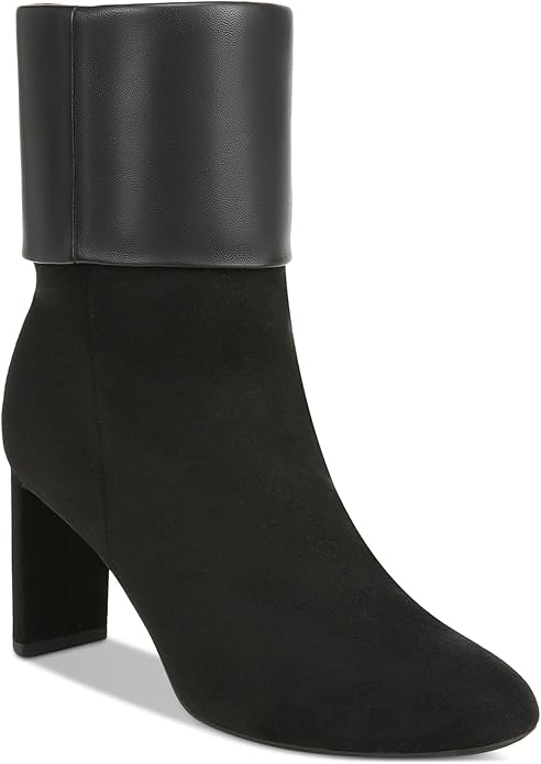 Alfani Womens Ajojo Faux Suede Mixed Media Booties